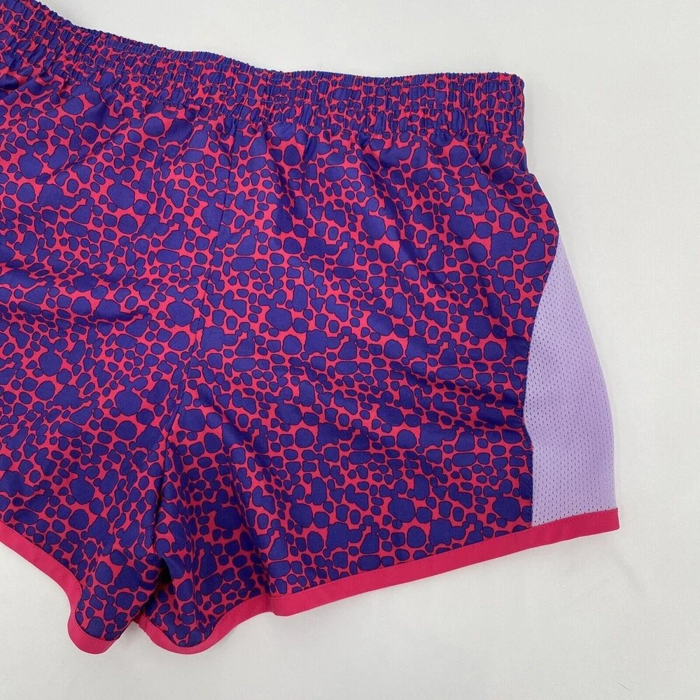 Danskin Now Girl's Cheetah Print Elastic Waist Pull-On Running Shorts Purple XL